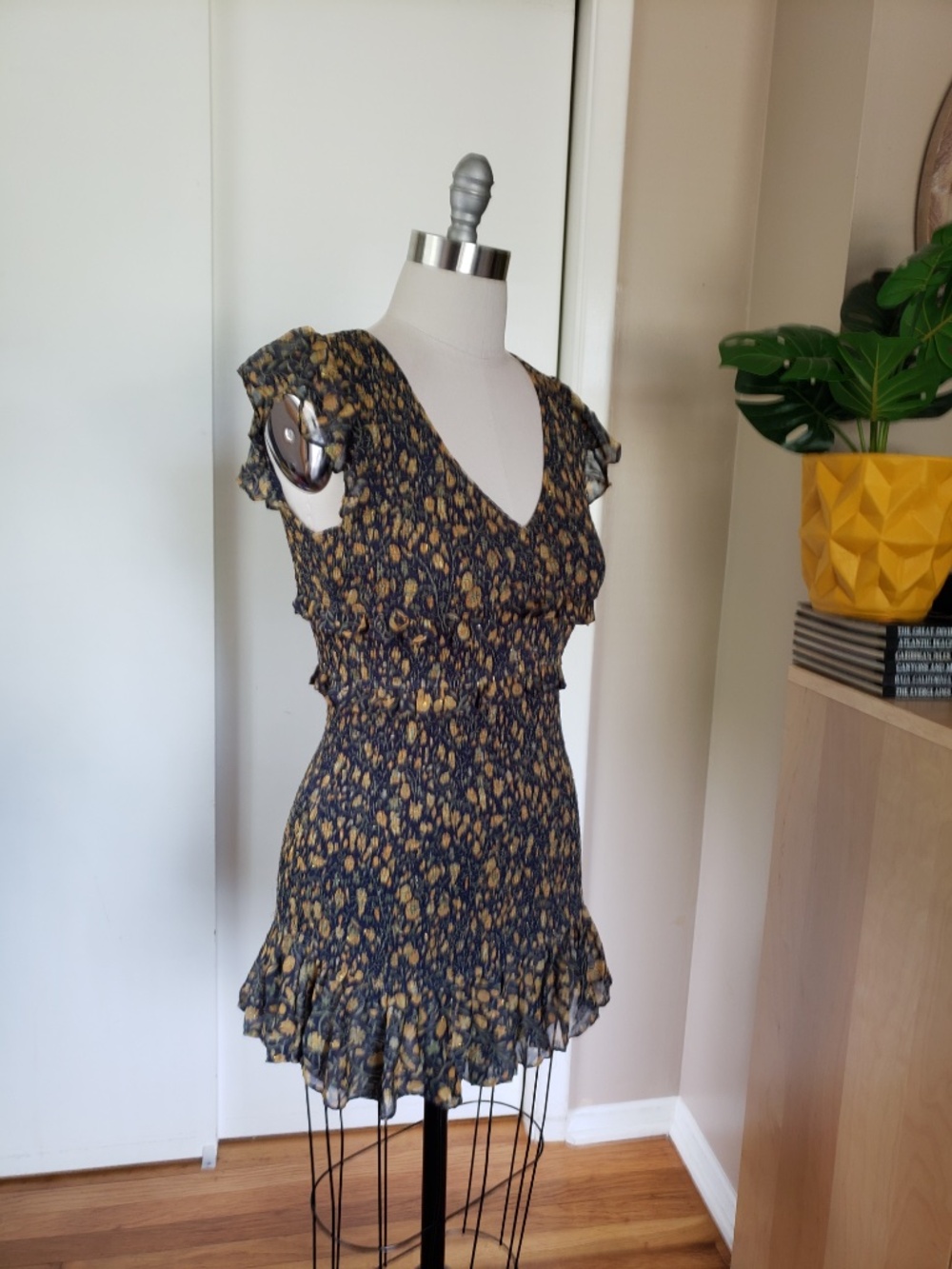 Charming Smocked Mini Dress Size Medium NEW